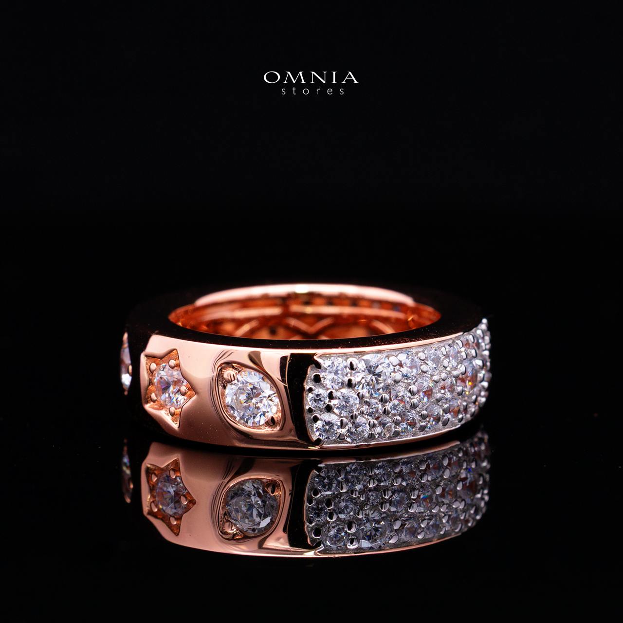 Janna Rose Gold Ring in 925 Silver with Premium Simulated Diamonds - OMNIASTORES KSA