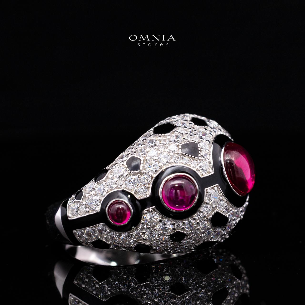 Velanora Ruby Red Ring with High-Quality Premium Simulated Diamonds in 925 Sterling Silver