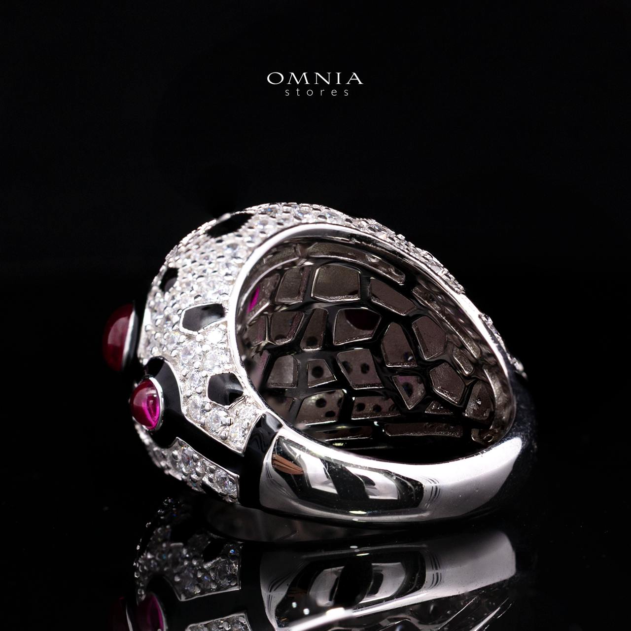 Velanora Ruby Red Ring with High-Quality Premium Simulated Diamonds in 925 Sterling Silver