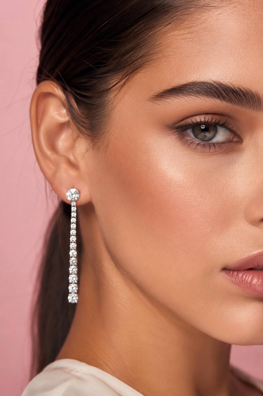 Adaline Drop Earrings — 925 Sterling Silver with Premium Simulated Diamonds - OMNIASTORES KSA