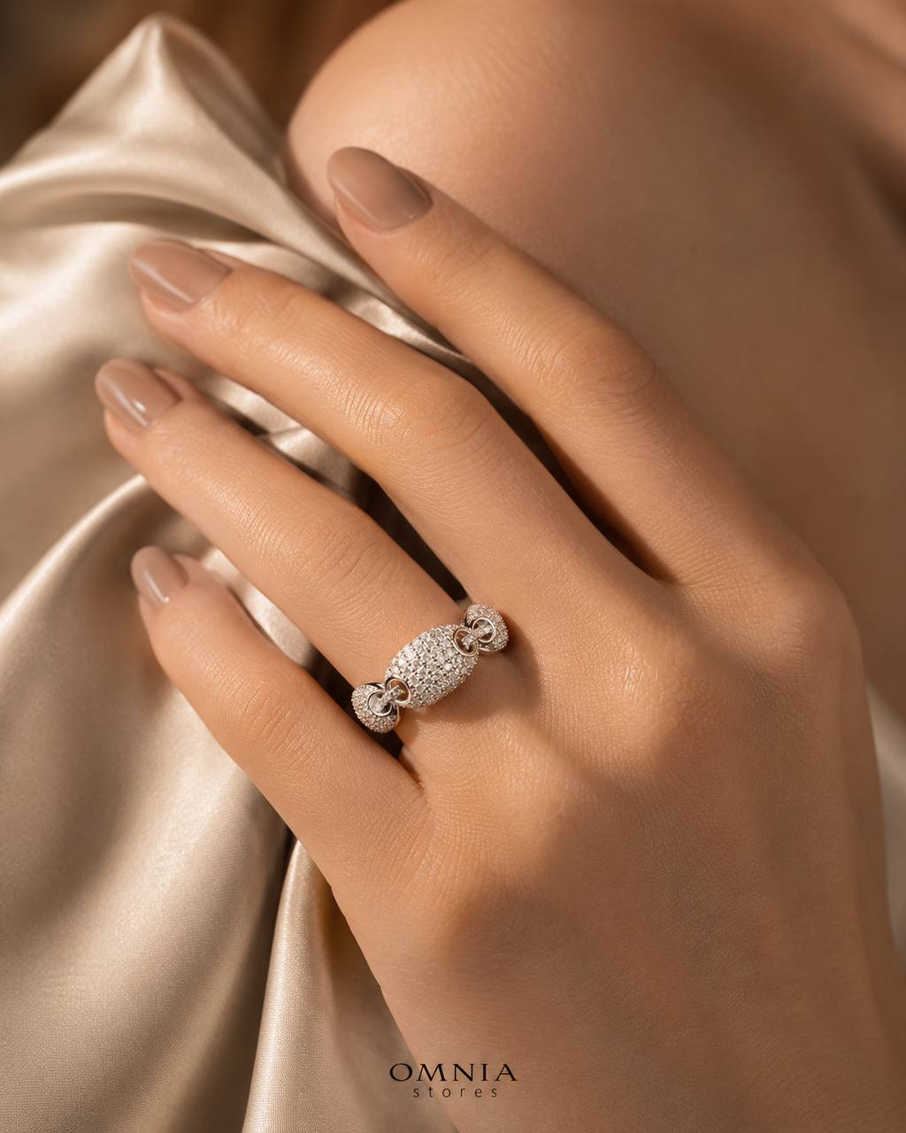Naiya White Moissanite Stone Ring in 925 Sterling Silver - OMNIASTORES KSA