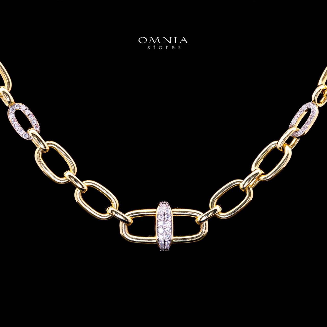 Estela Gold Premium Rhodium-Plated Alloy Necklace with High-Quality Simulated Diamonds