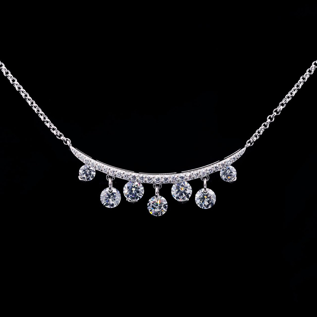 Afnan Necklace with Certificate | Simulated Diamond in 925 Sterling Silver