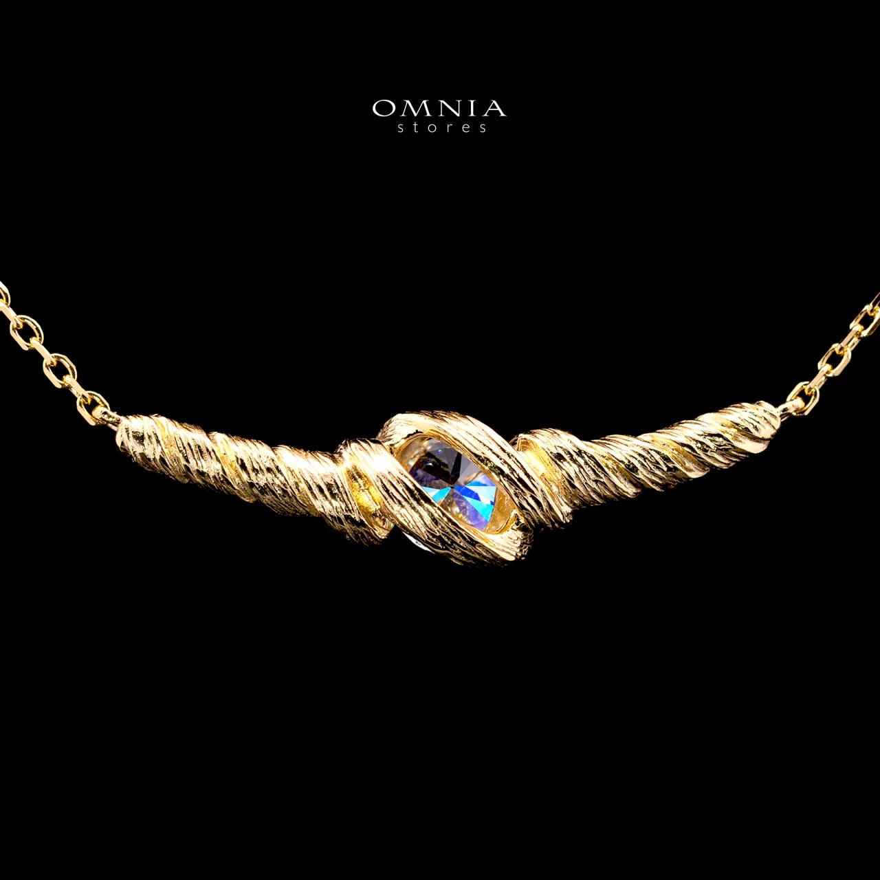 Amiyah Gold-Plated Necklace with Certified Premium Simulated Diamonds in 925 Sterling Silver - OMNIASTORES KSA