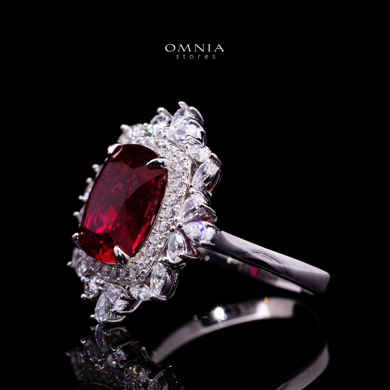 Alyah Ruby Red Ring with GRA Certificate in 925 Sterling Silver