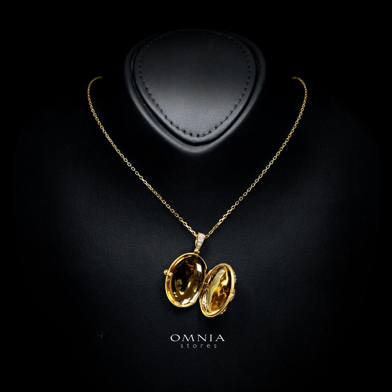 Macy Gold-Plated Necklace with Certified Premium Simulated Diamonds in 925 Sterling Silver - OMNIASTORES KSA