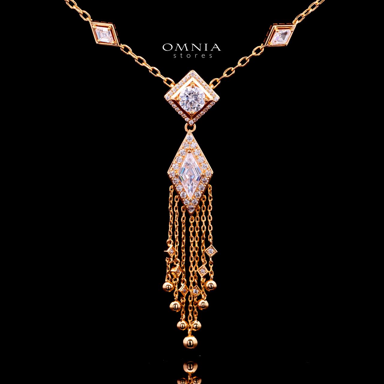 Octavia Rose Gold Premium Rhodium-Plated Alloy Necklace with High-Quality Simulated Diamonds