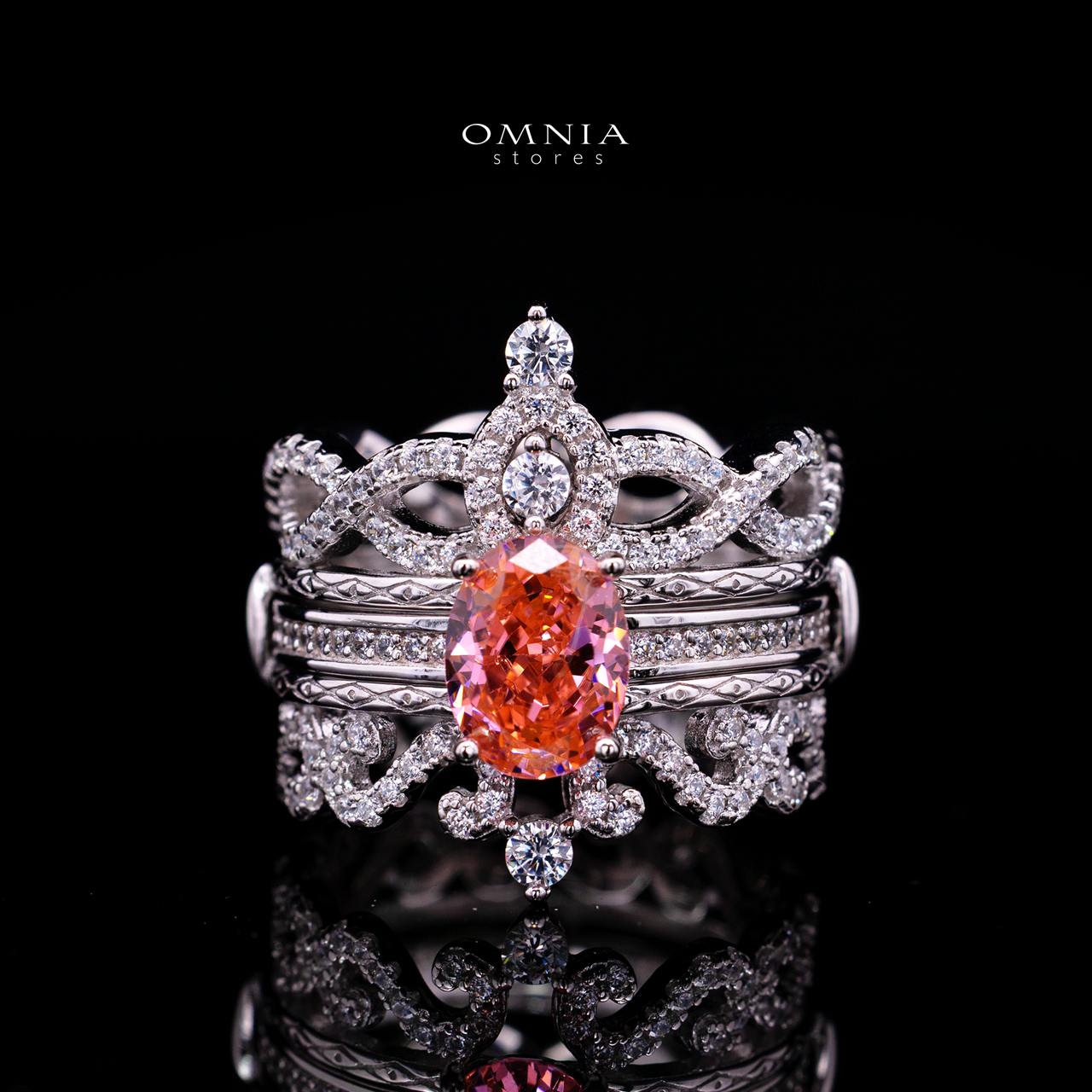 Carlyn Royal Crown Interchangeable Ring Set with Certified Premium Simulated Diamonds in 925 Sterling Silver - OMNIASTORES KSA