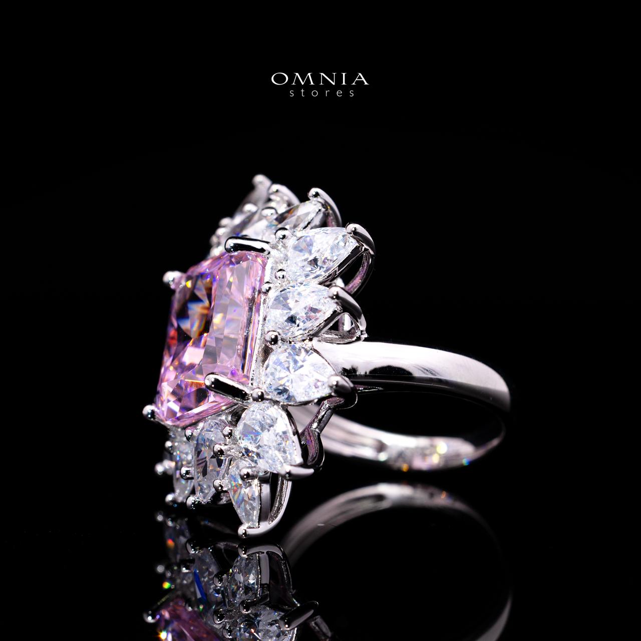 Lauryn Pink Ring with Certified Premium Simulated Diamonds in 925 Sterling Silver - OMNIASTORES KSA