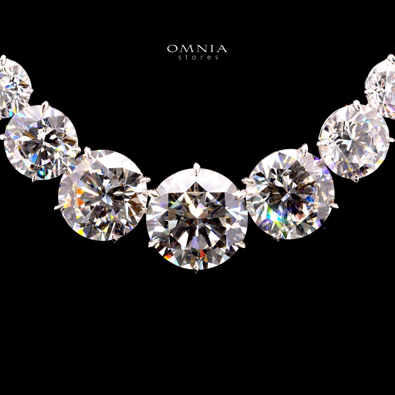 Mikayla Necklace with Certificate, High-Quality Premium Simulated Diamonds in 925 Sterling Silver - OMNIASTORES KSA
