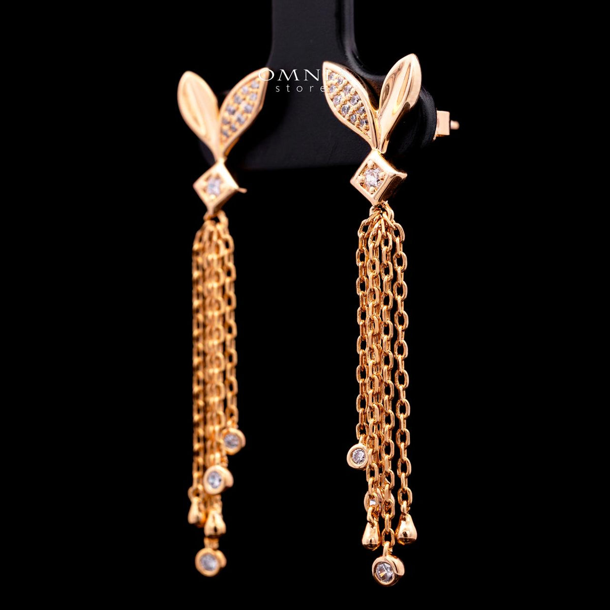 Carla Rose Gold Premium Rhodium-Plated Alloy Earring with High-Quality Simulated Diamonds