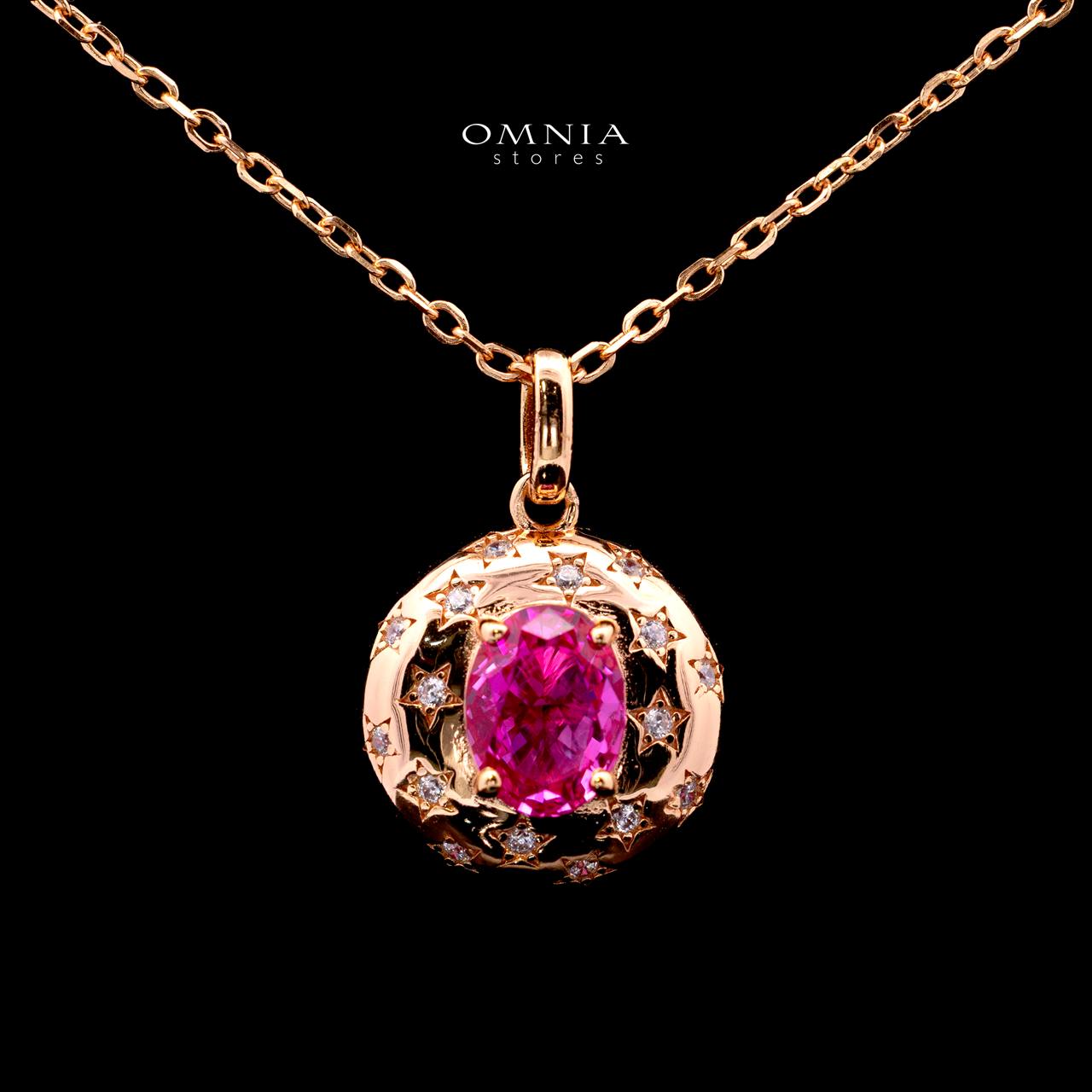 Amanda Rose Gold-Plated Necklace with Certified Premium Simulated Diamonds in 925 Sterling Silver - OMNIASTORES KSA