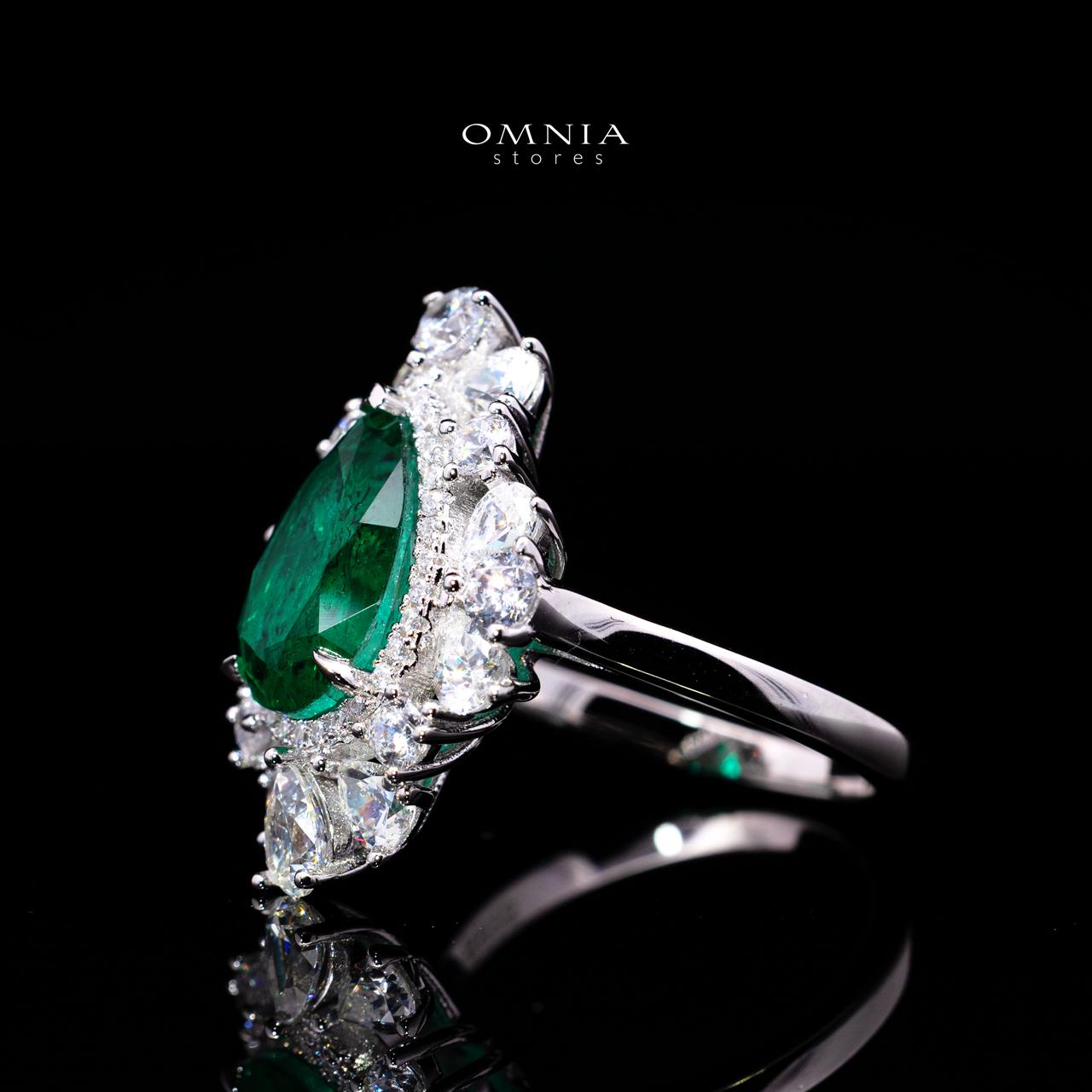 Destiny Green Ring with Certified Premium Simulated Diamonds in 925 Sterling Silver - OMNIASTORES KSA