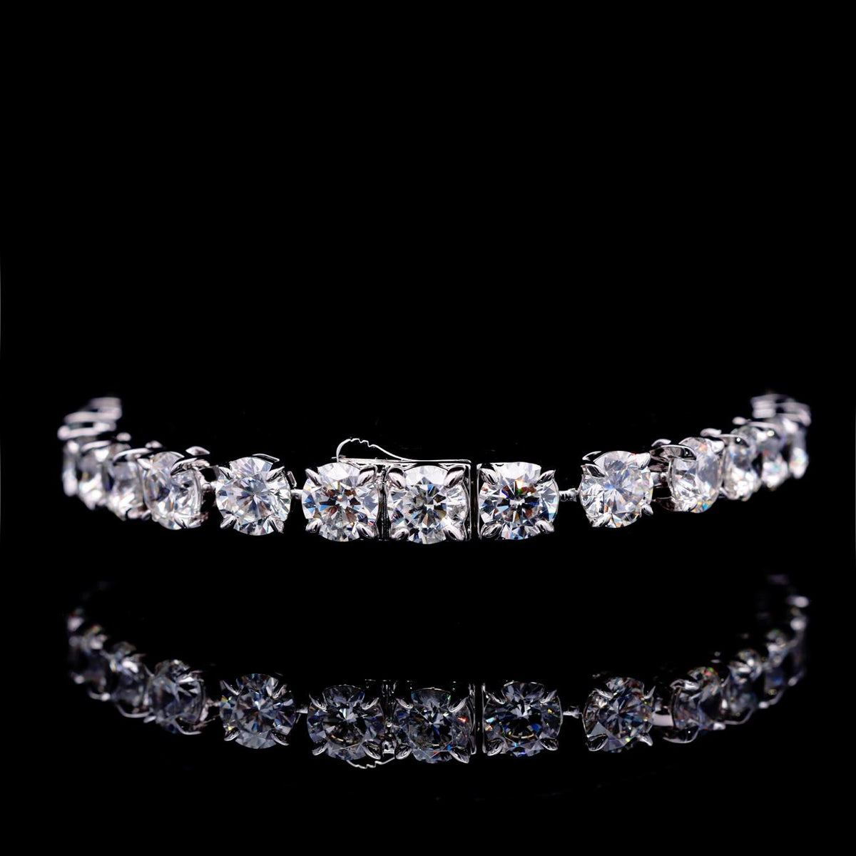 Christa Premium Rhodium-Plated Alloy Bracelet with High-Quality Simulated Diamonds