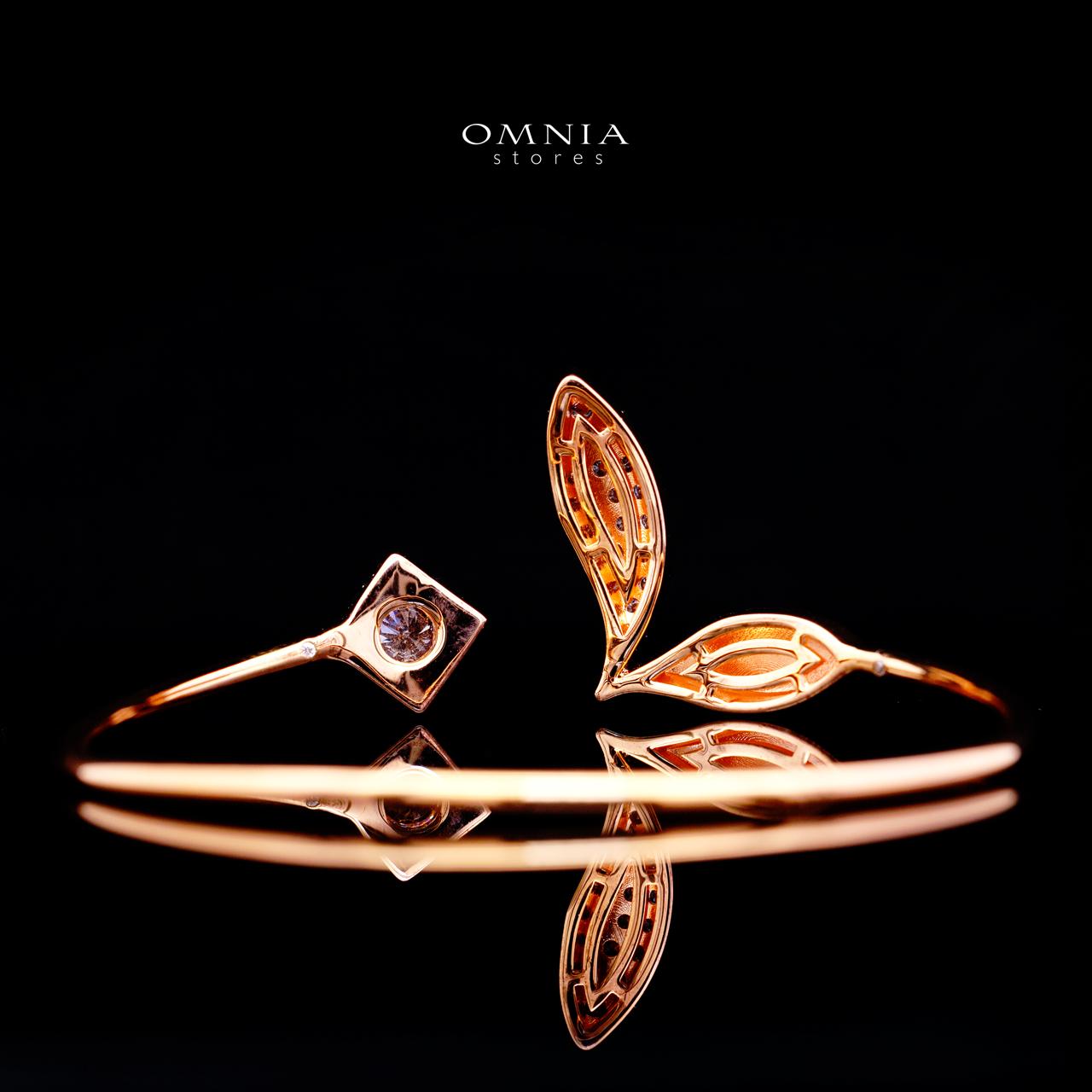 Carla Rose Gold Premium Rhodium-Plated Alloy Bangle with High-Quality Simulated Diamonds