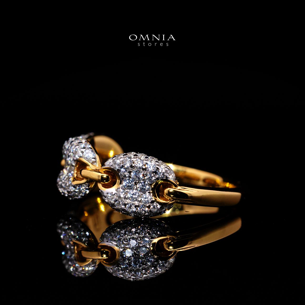 Esmelyn Gold-Plated Ring with Certified Premium Simulated Diamonds in 925 Sterling Silver - OMNIASTORES KSA