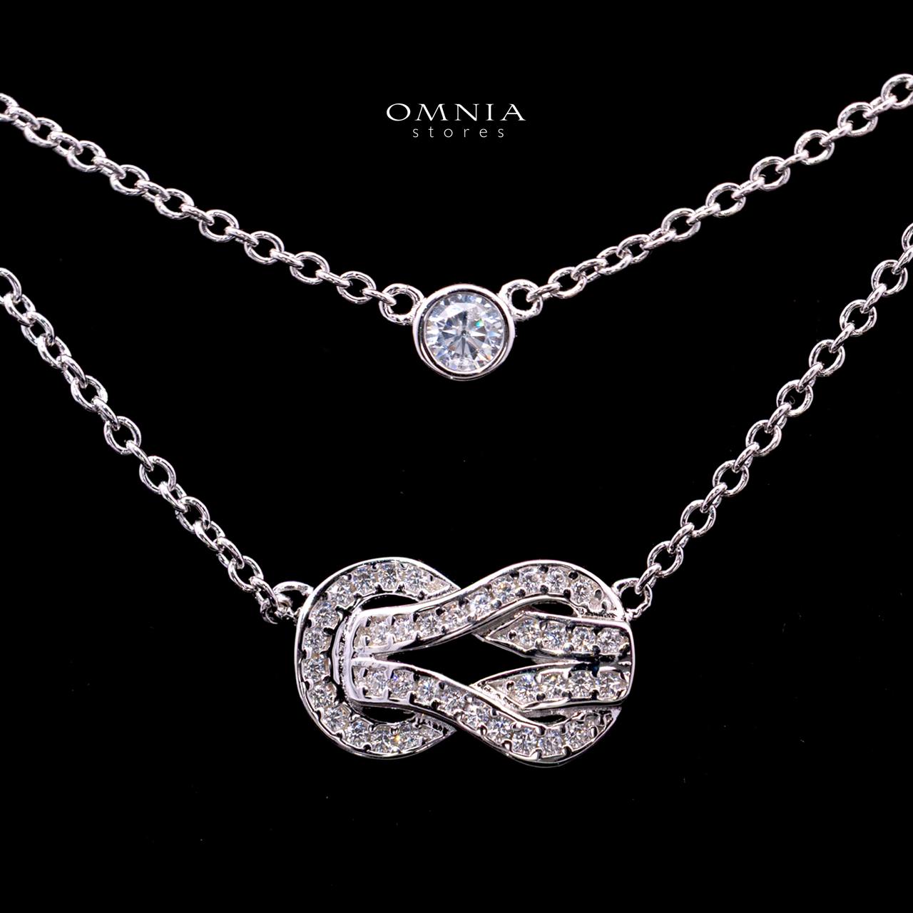 Amora Necklace with Certified Premium Simulated Diamonds in 925 Sterling Silver - OMNIASTORES KSA