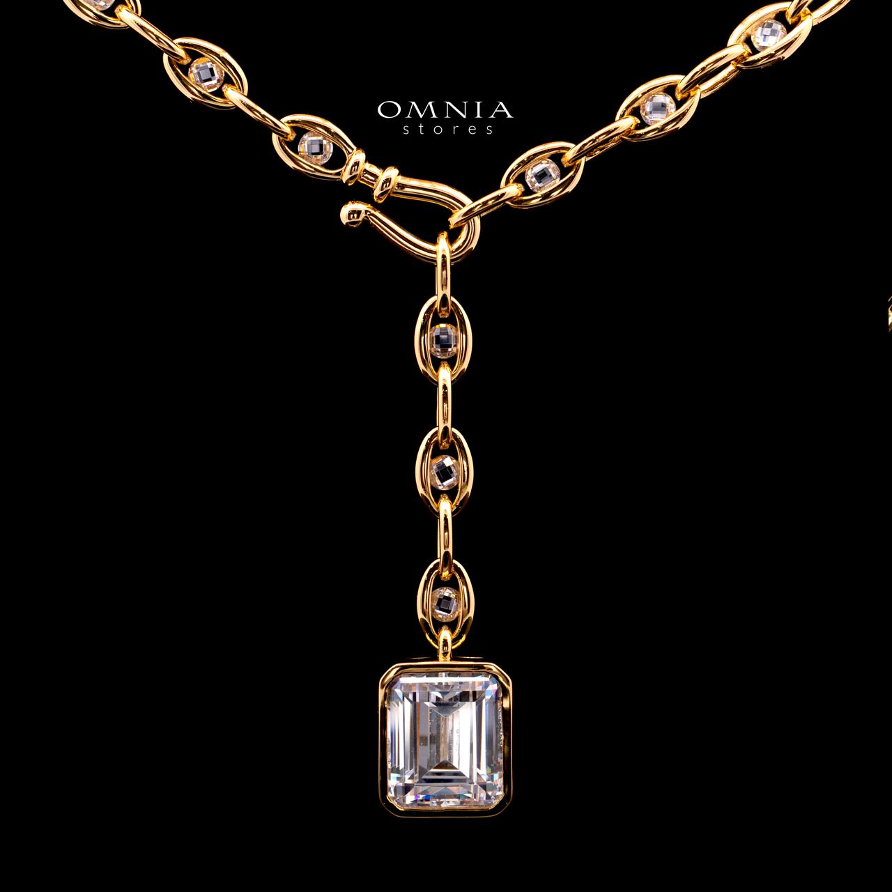 Evie Gold-Plated Necklace with Certified Premium Simulated Diamonds in 925 Sterling Silver - OMNIASTORES KSA