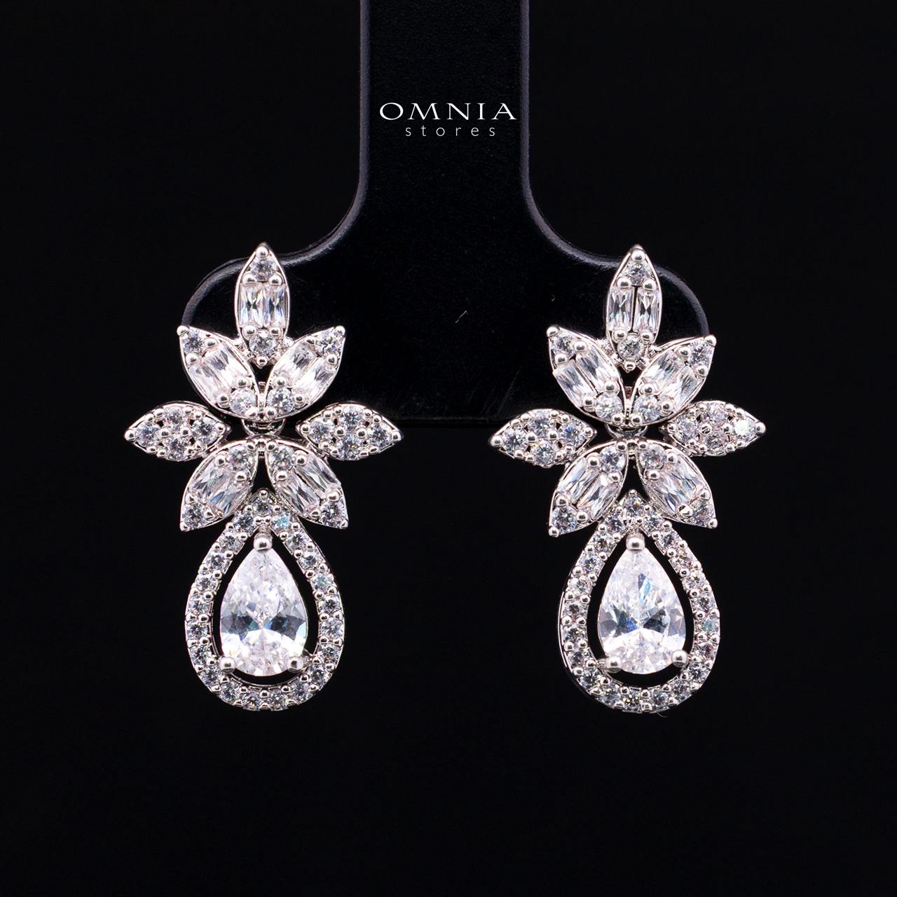 Marzena White Bridal Full Set with High-Quality Premium Simulated Diamonds – Rhodium-Plated