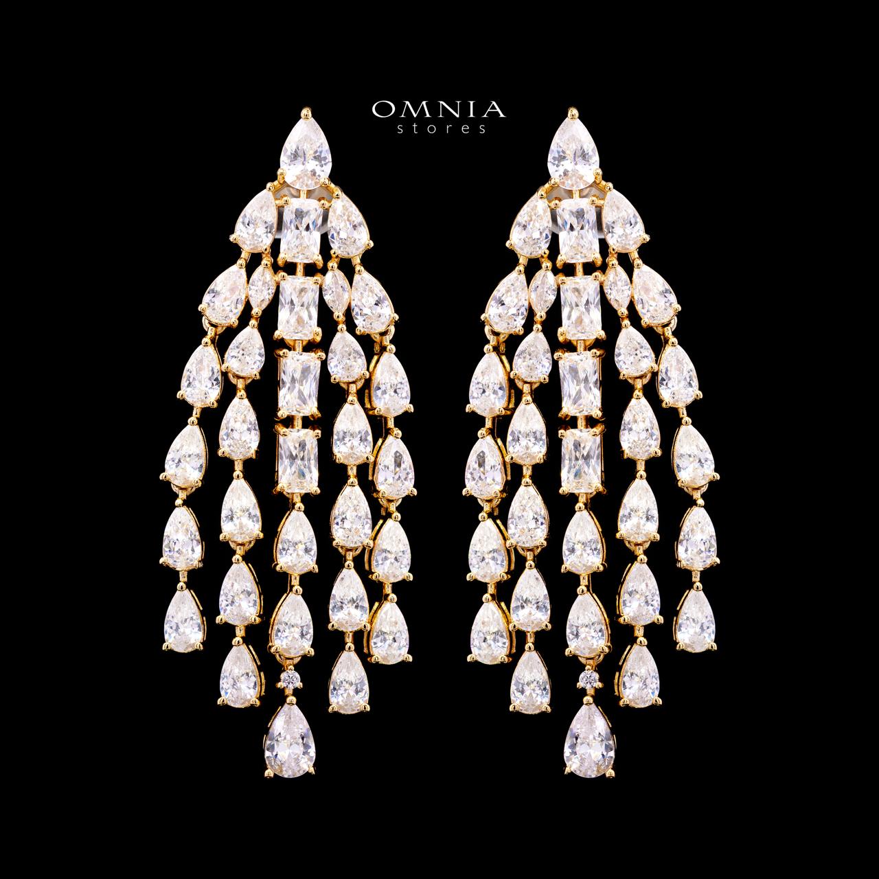 Carina Gold Luxury Bridal Full Set with High-Quality Simulated Diamonds, Rhodium Plated