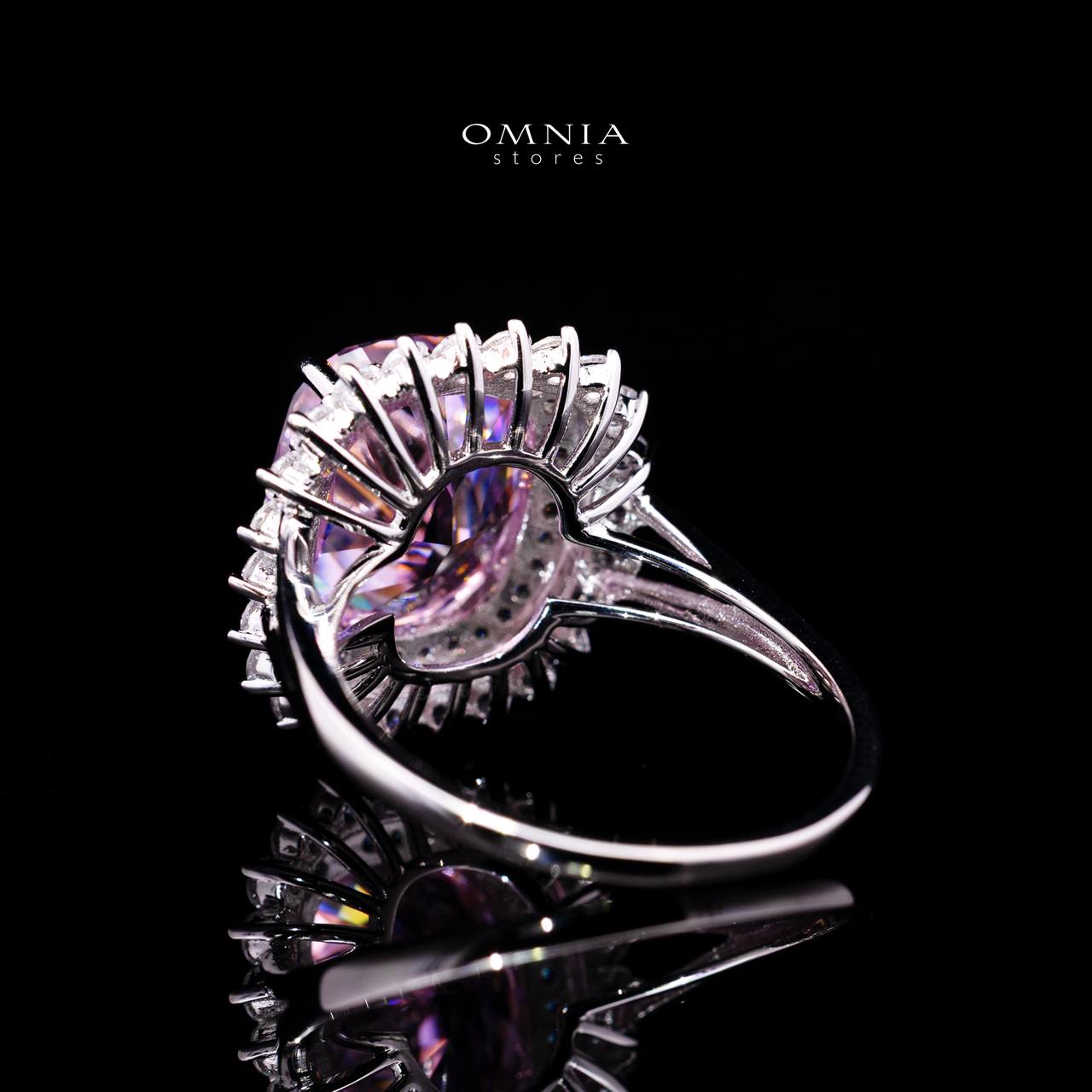 Ylona Pink Ring with Certified Premium Simulated Diamonds in 925 Sterling Silver - OMNIASTORES KSA