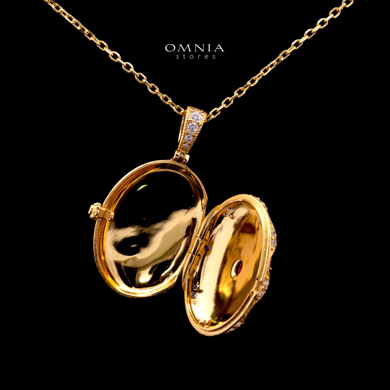 Macy Gold-Plated Necklace with Certified Premium Simulated Diamonds in 925 Sterling Silver - OMNIASTORES KSA