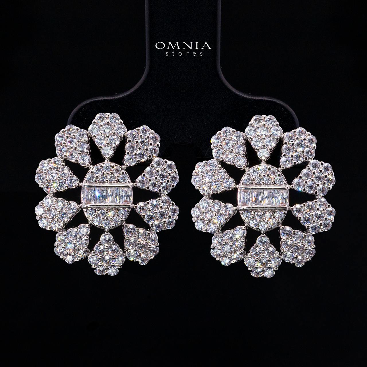 Amireya White Luxury Jewelry Set – Necklace, Earrings & Ring with High-Quality Simulated Diamonds and Rhodium Plating