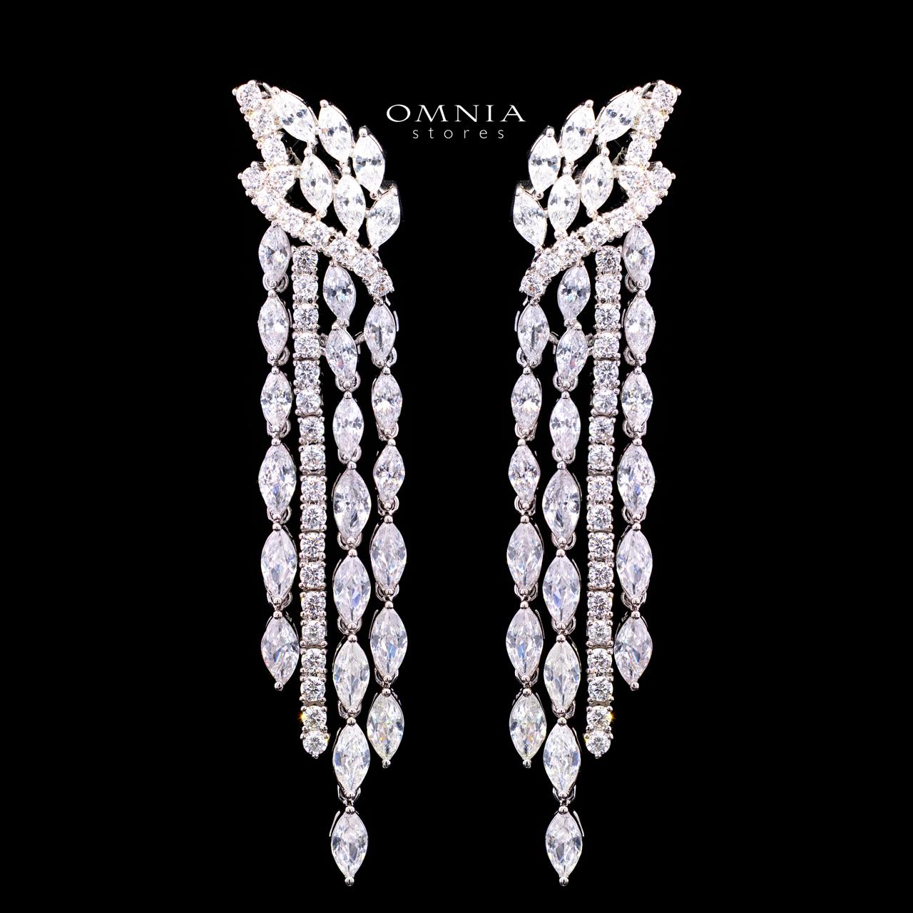 Omnia Fatma White Luxury Bridal Full Set in High Quality Zircon Stone in Rhodium Plated - OMNIASTORES KSA