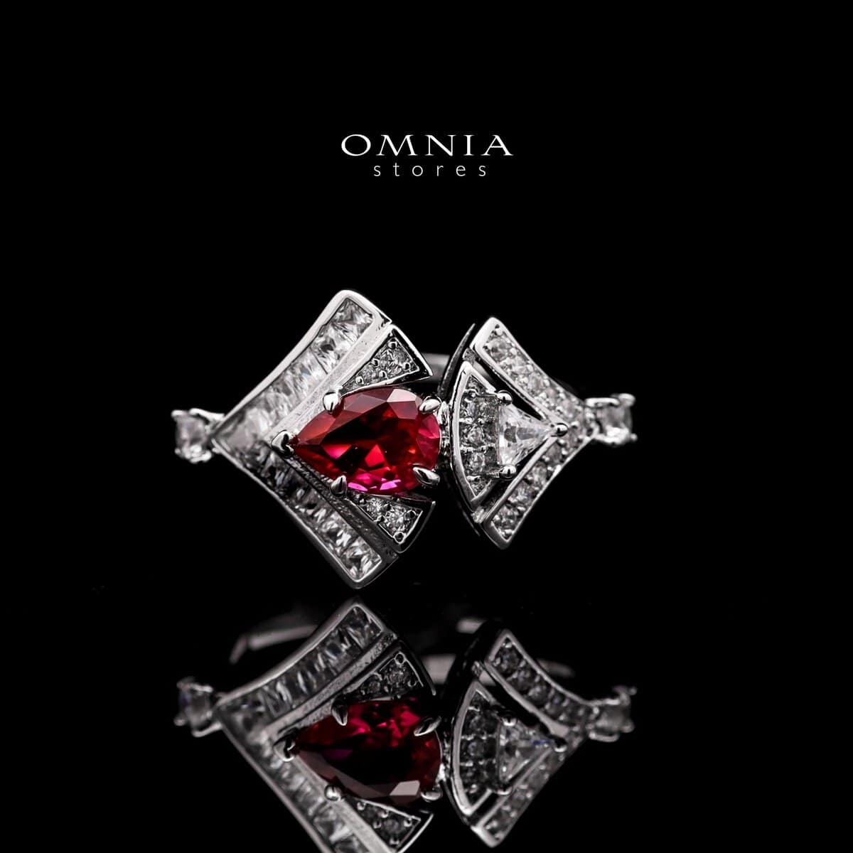 Omnia Elizabeth Maroon & White Luxury Full Jewelry Set