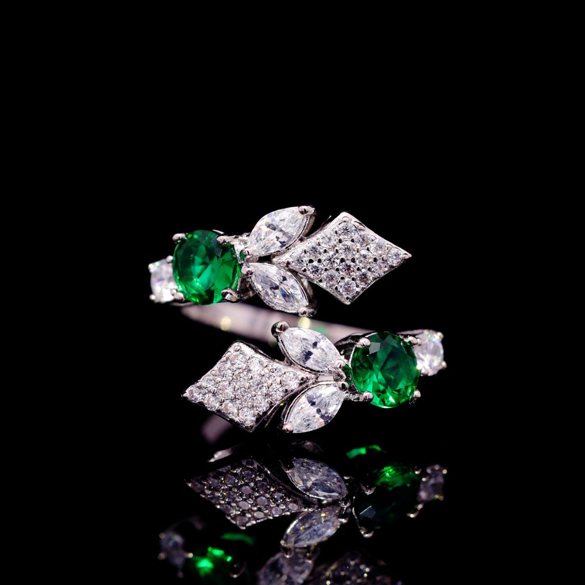 Vionna Yellow & Green Luxury Bridal Full Set with High-Quality Zircon Stones Premium Rhodium Plating