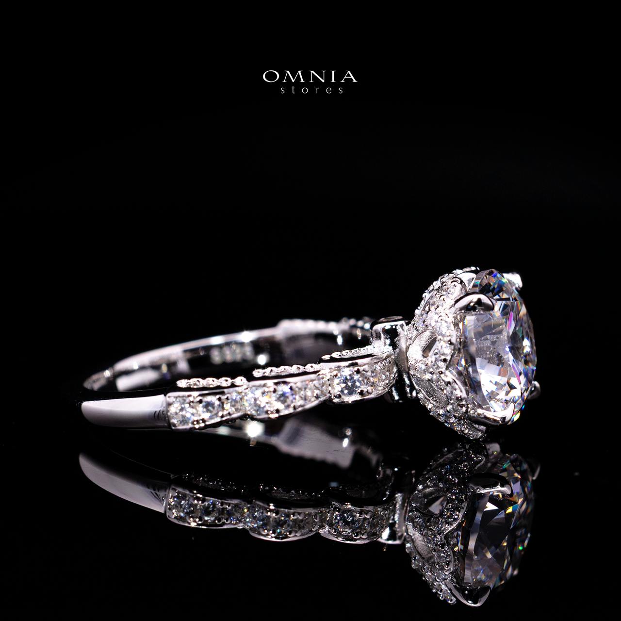 Ruffa Ring with Certified Premium Simulated Diamonds in 925 Sterling Silver - OMNIASTORES KSA