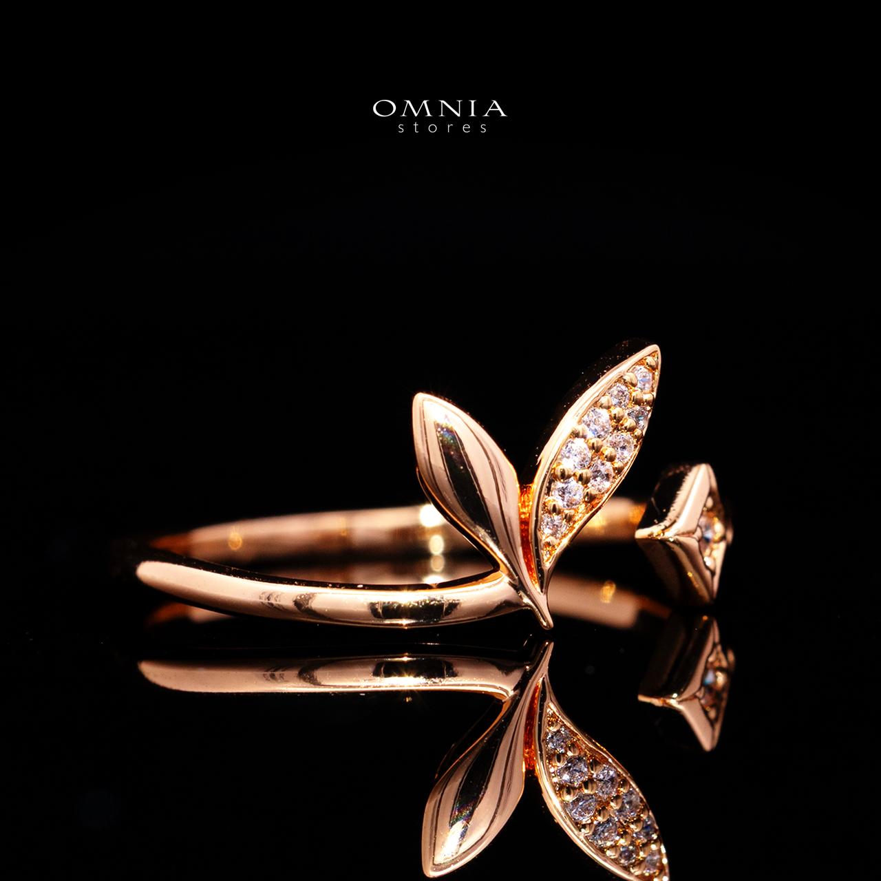 Carla Rose Gold Premium Rhodium-Plated Alloy Ring with High-Quality Simulated Diamonds