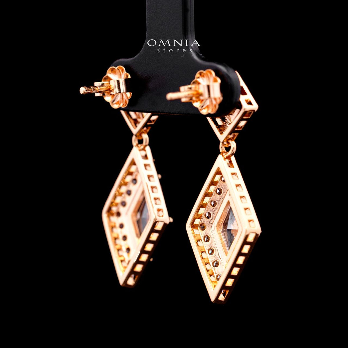 Octavia Rose Gold Premium Rhodium-Plated Alloy Earring with High-Quality Simulated Diamonds