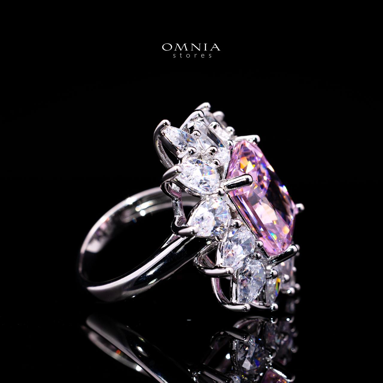 Lauryn Pink Ring with Certified Premium Simulated Diamonds in 925 Sterling Silver - OMNIASTORES KSA