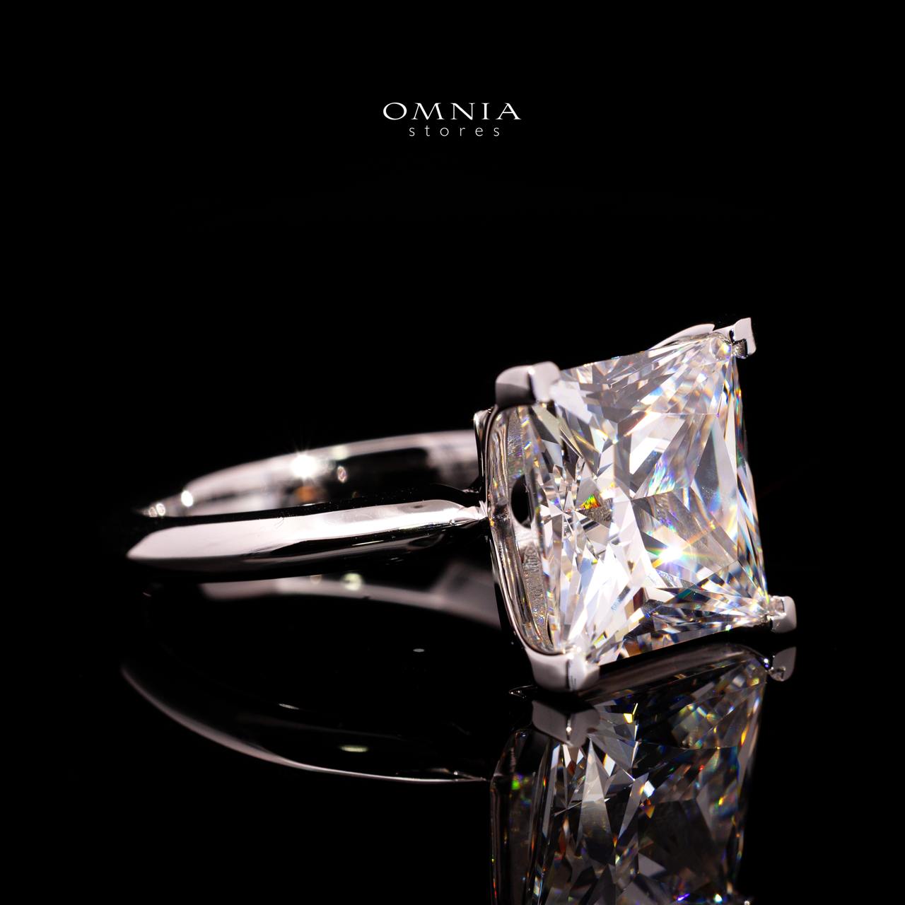 Shania Ring with Certificate, High-Quality Premium Simulated Diamonds in 925 Sterling Silver - OMNIASTORES KSA