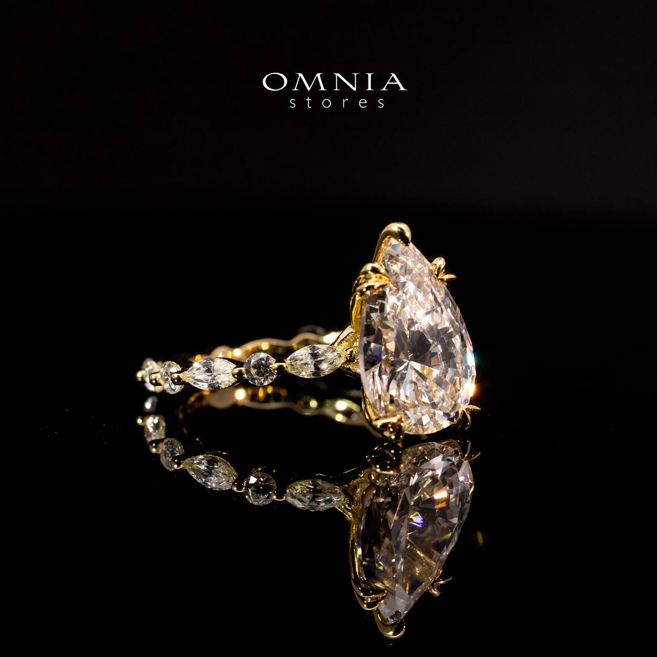 Omnia Rimaya Gold Ring In 925 Silver High Quality Certified Lab Crafted Stones - OMNIASTORES KSA