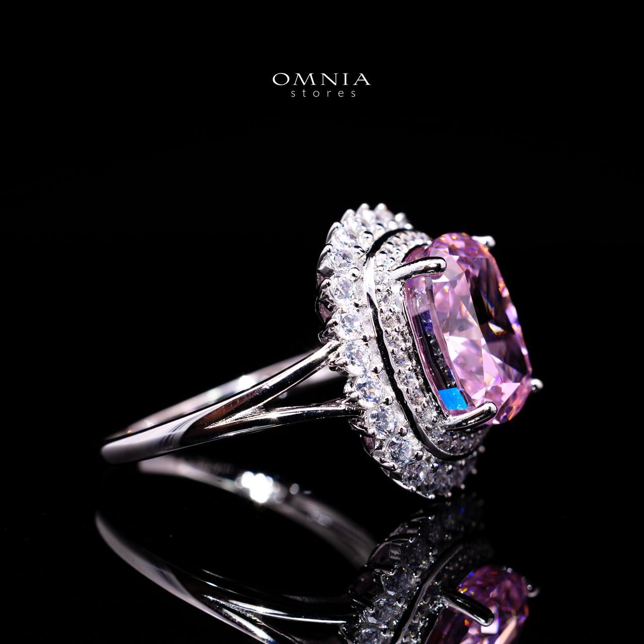 Ylona Pink Ring with Certified Premium Simulated Diamonds in 925 Sterling Silver - OMNIASTORES KSA