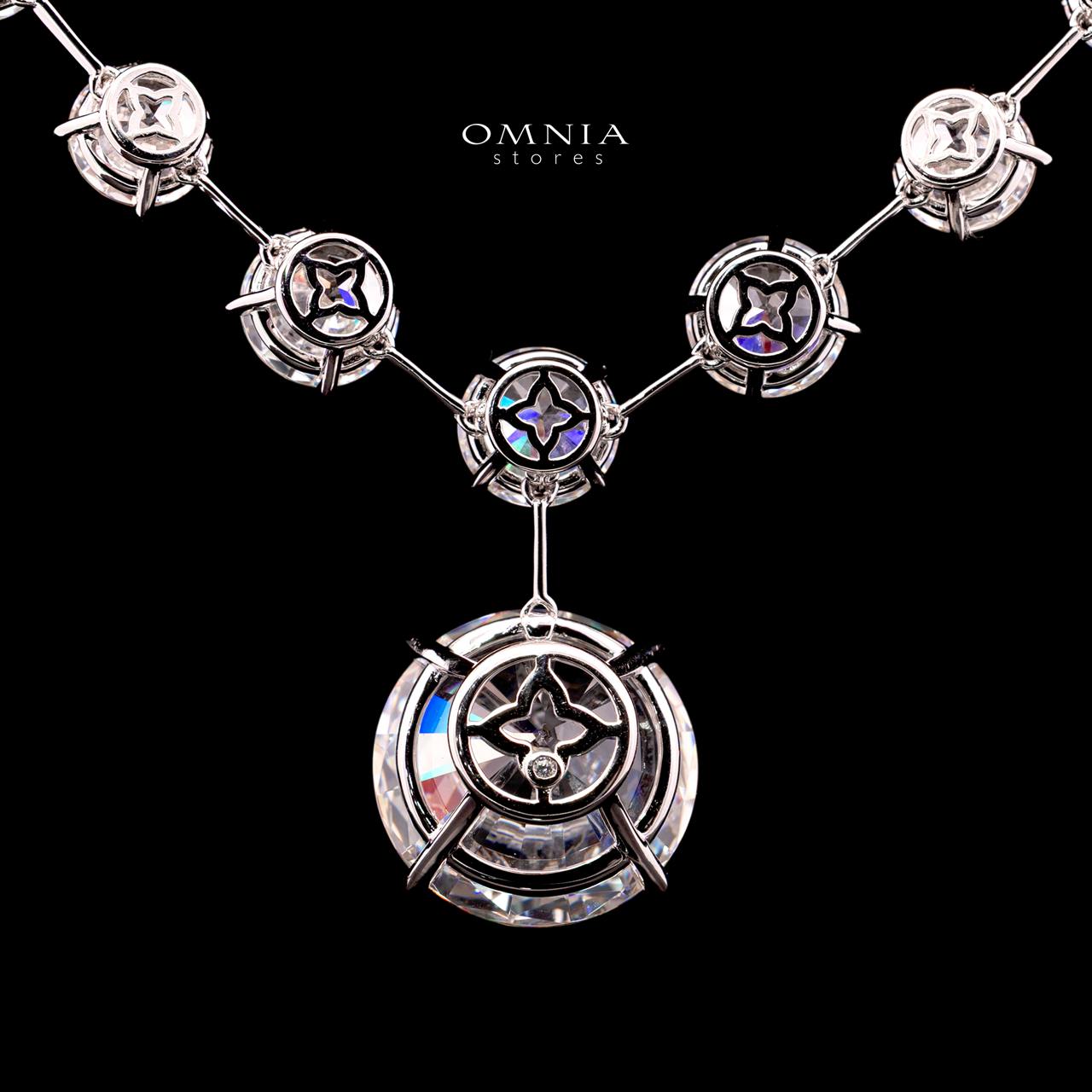 Lina Necklace with Certificate, High-Quality Premium Simulated Diamonds in 925 Sterling Silver - OMNIASTORES KSA