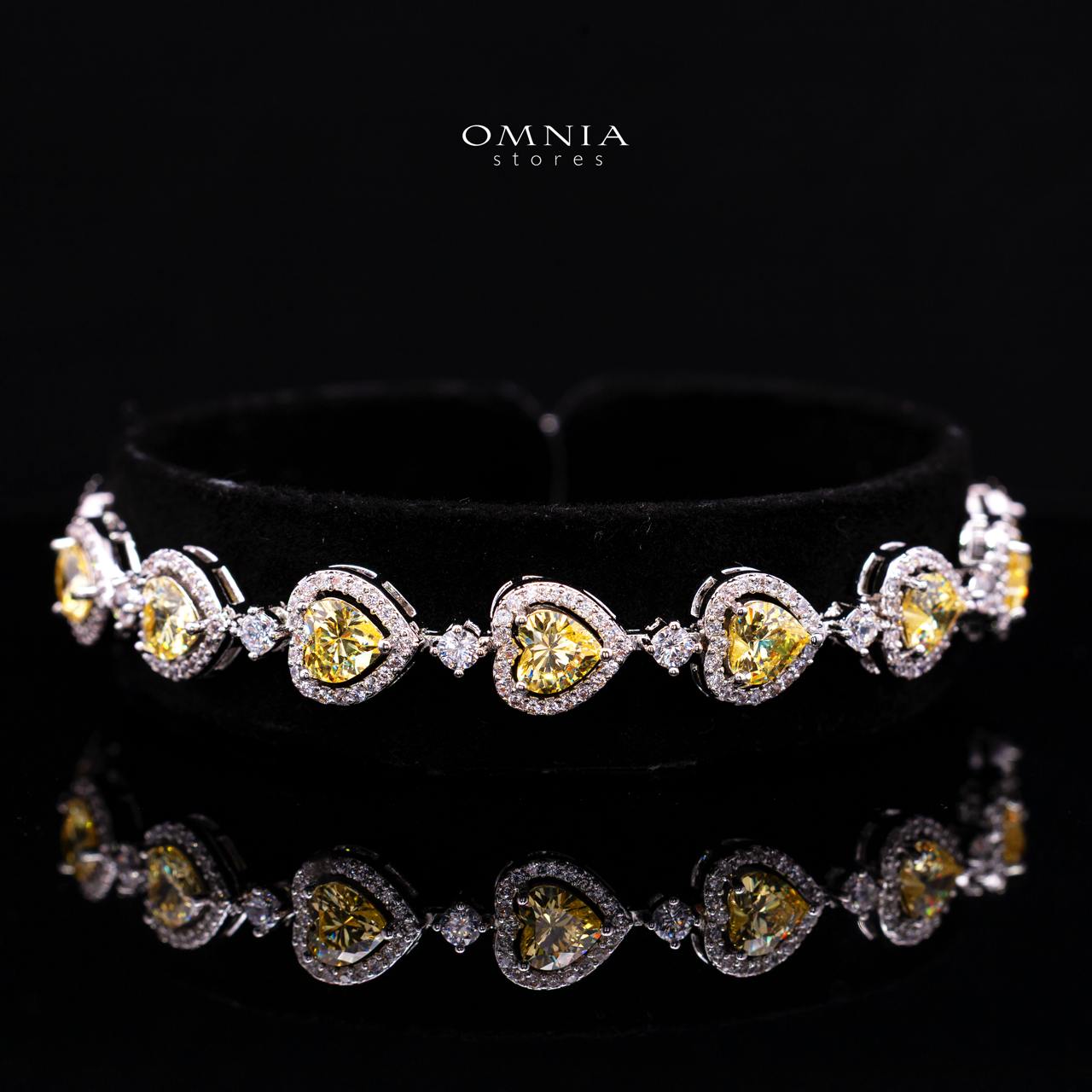 Talina Yellow Luxury Bridal Full Jewelry Set with High-Quality Premium Simulated Diamonds-Rhodium-Plated